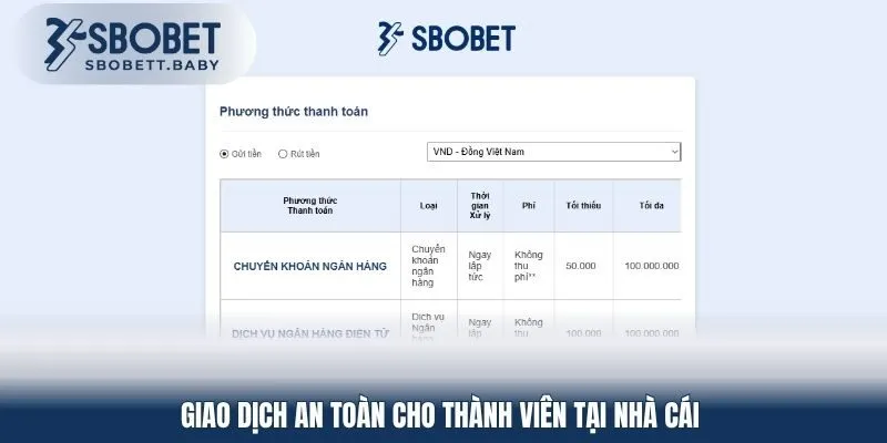 giao dich an toan cho thanh vien tai nha cai